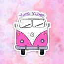 Good Vibe Bus Pink Vinyl Sticker