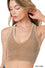WASHED RIBBED CROPPED RACERBACK TANK TOP deep carmel