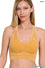 WASHED RIBBED CROPPED RACERBACK TANK TOP- Golden Mustard