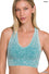 WASHED RIBBED CROPPED RACERBACK TANK TOP LT Teal