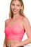 WASHED RIBBED CROPPED BRA PADDED TANK TOP N Coral