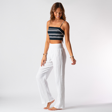 Load image into Gallery viewer, WHITE WIDE LEG COTTON PANTS