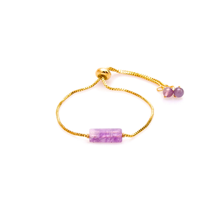 Amethyst gold string vitality lotus and Luna bracelet