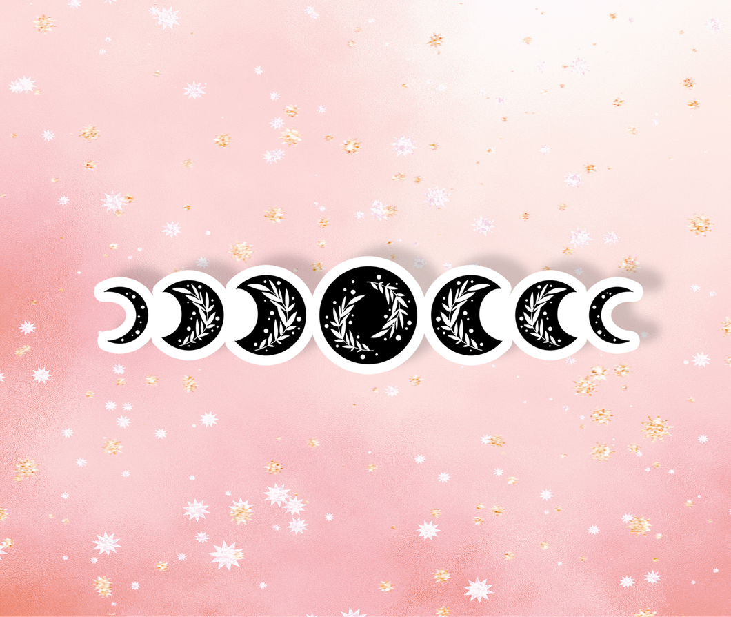 Moon Phases Flowers Sticker Metaphysical Intention