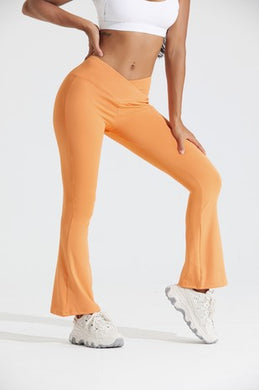Orange Flare Crossover Legging- Pants