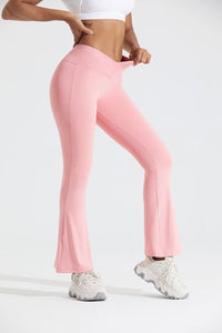 Pink Flare Crossover Legging- pants