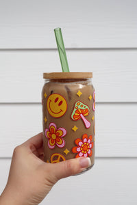 Groovy Flowers  | Modern Coffee Glass