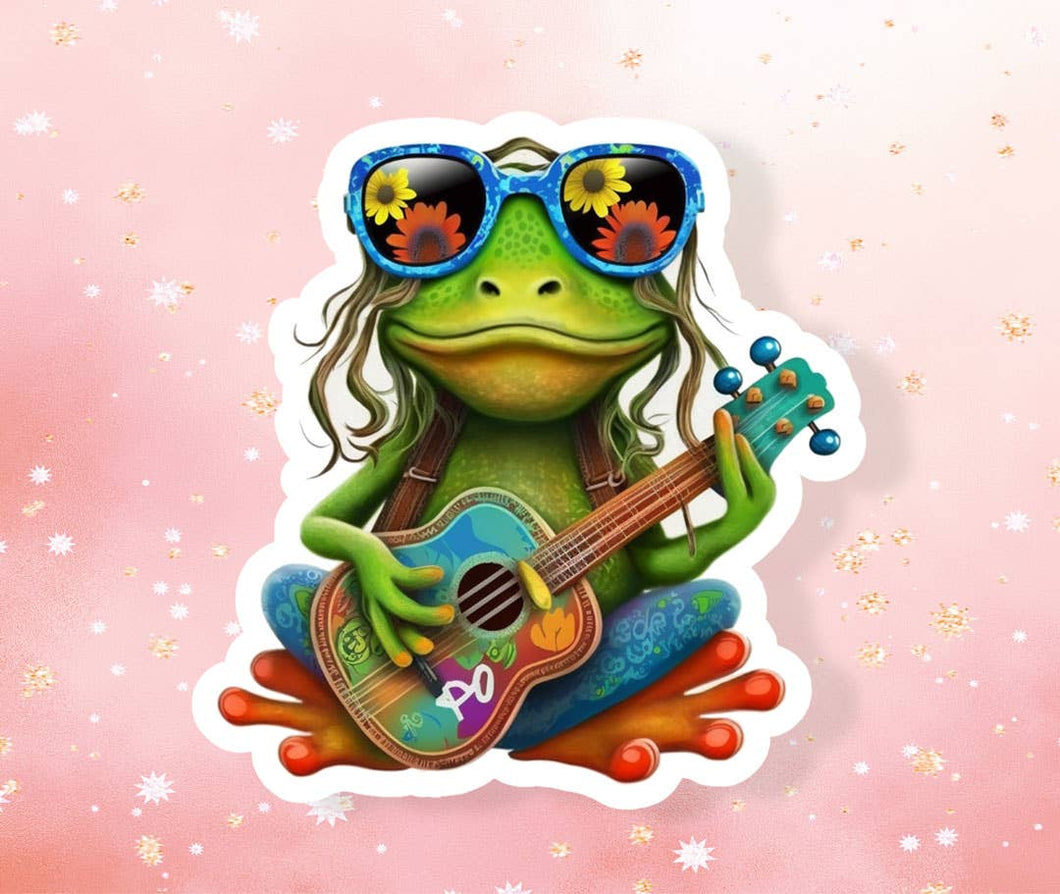 Hippie Frog Sticker Metaphysical Intention