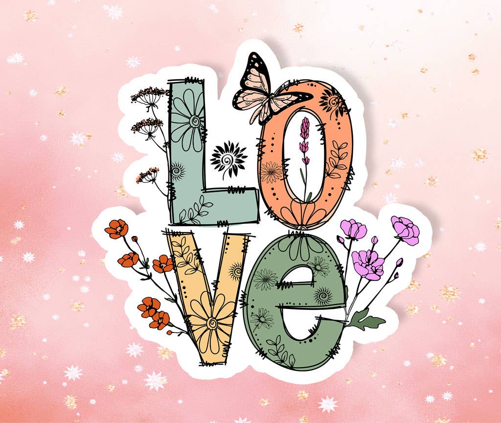 Love Flower Vinyl Sticker Metaphysical Intention
