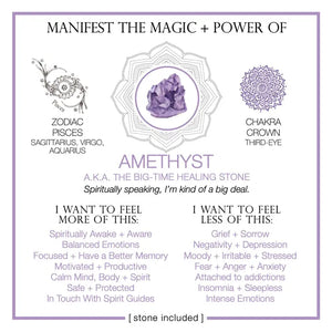 Manifest The Magic + Power Of Your Crystal Purple Amethyst