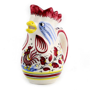 ORVIETO RED ROOSTER: Rooster of Fortune Pitcher (1 Liter)
