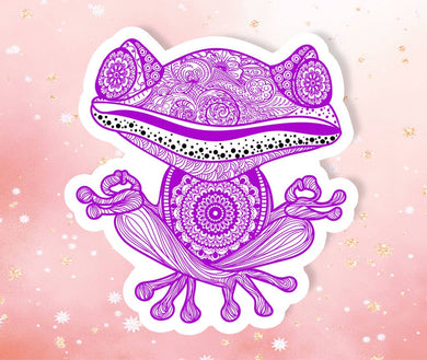 Yoga Frog Sticker Vinyl Boho Metaphysical Intention Sticker