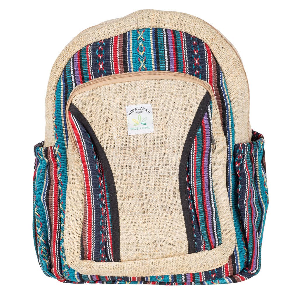 Hemp Backpack Blue And Red