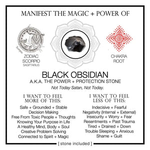 Manifest The Magic + Power Of Your Crystal Black Obsidian