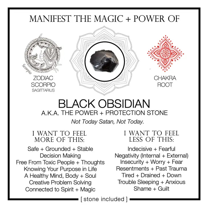 Manifest The Magic + Power Of Your Crystal Black Obsidian