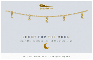 Dangle Necklace Gold - SHOOT FOR MOON