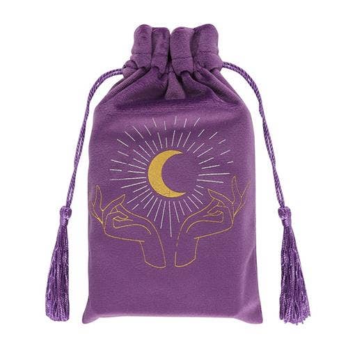 Purple Tarot Hands Drawstring Bag