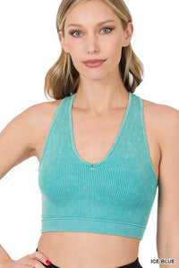 WASHED RIBBED RACERBACK TANK TOP 1800