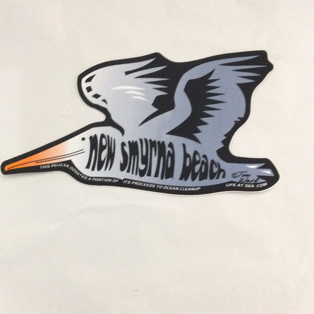 New Smyrna beach pelican sticker
