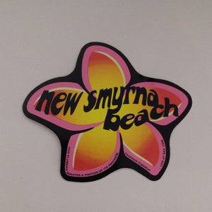New Smyrna beach Pink and yellow plumeria sticker
