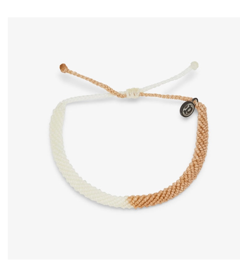 2-tone half flat woven bracelet neutral