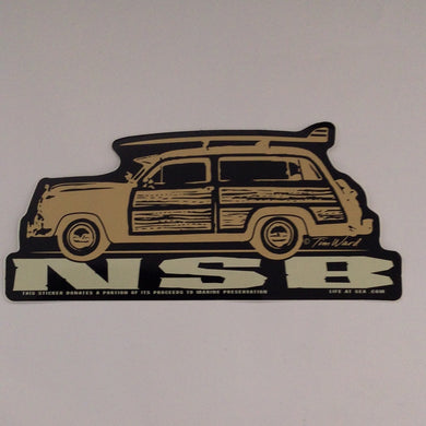 NSB wood surf car sticker