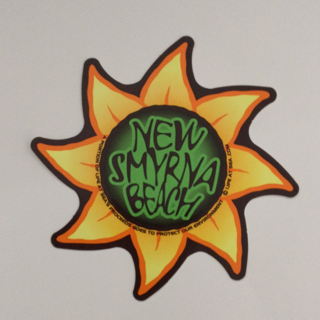 New Smyrna beach sunflower sticker