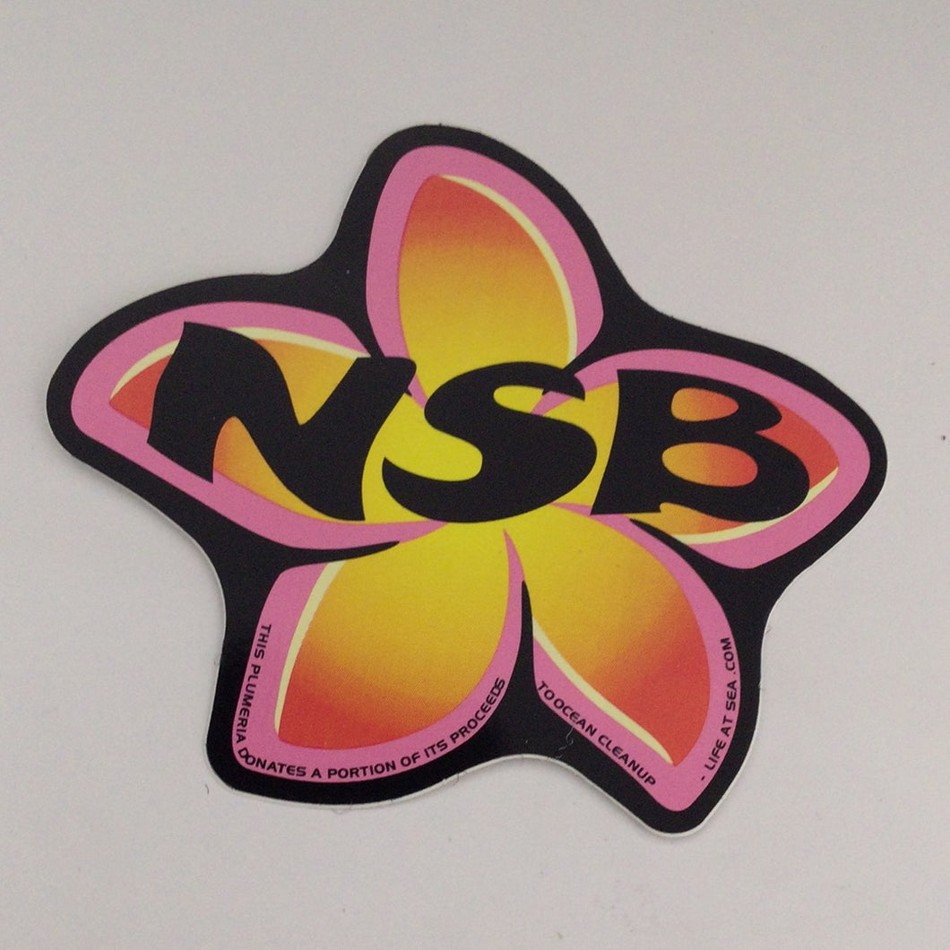 NSB pink and yellow plumeria sticker