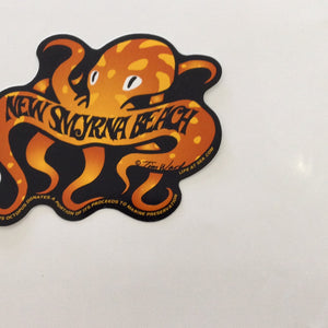 New Smyrna beach orange octopus sticker
