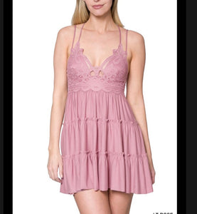 Pink lace dress