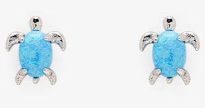 Opal sea turtle earrings