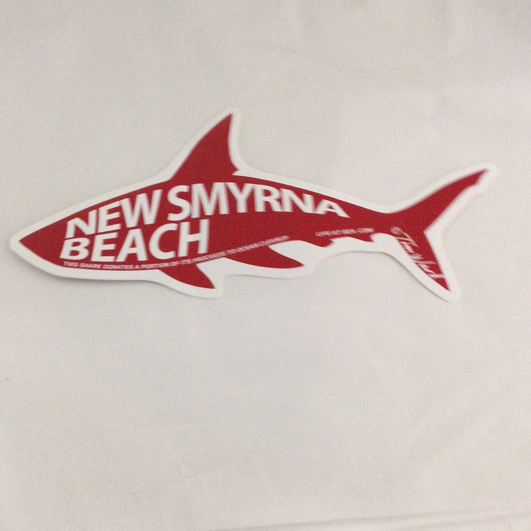 New Smyrna beach shark sticker